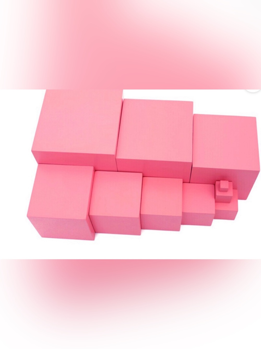 Set of Wooden Cubes Montessori Teaching Aids